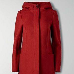 Aritzia Babaton Pearce Wool Coat Red Medium NEW